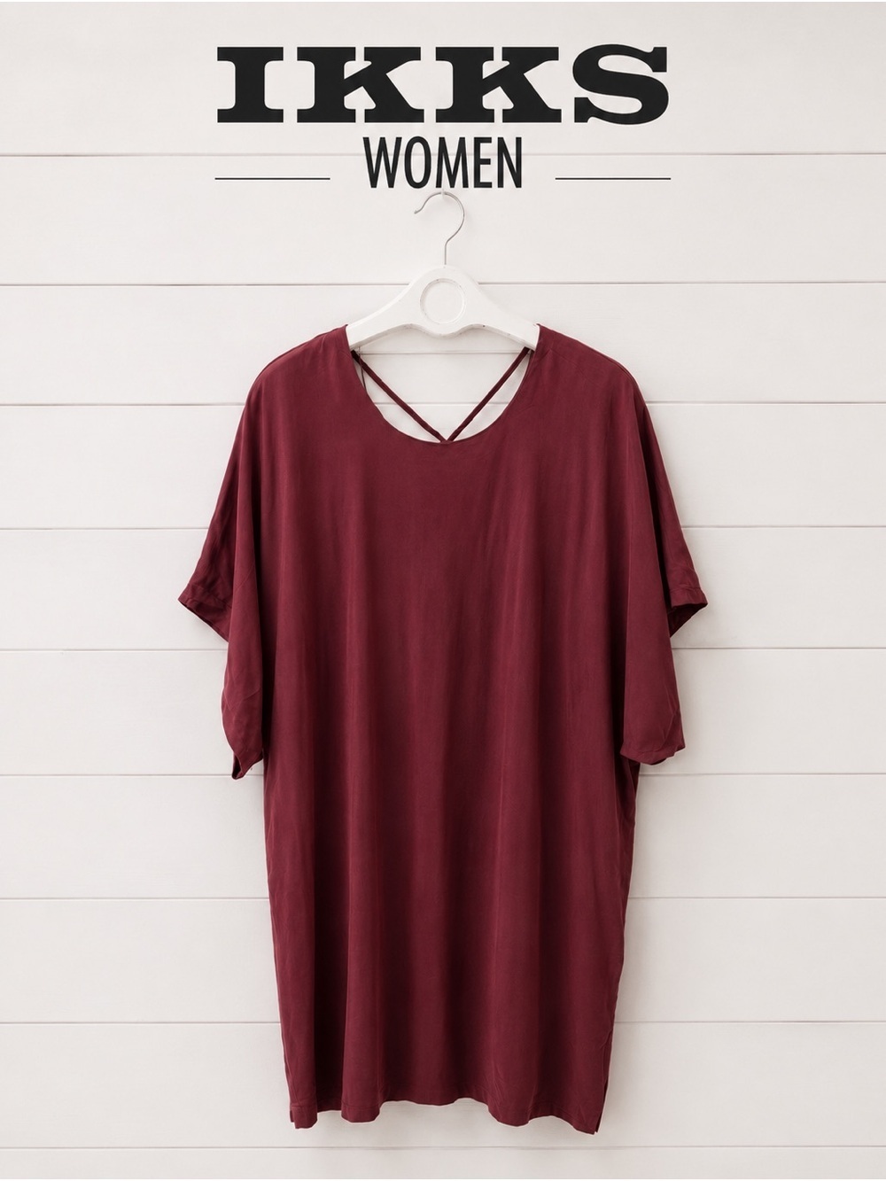 IKKS WOMEN – Burgundy Silk Dress/ tunic – Size 40